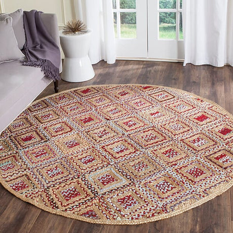 Safavieh Cape Cod Cap354B Natural / Red Rugs - Safavieh - cap354b - 6sq