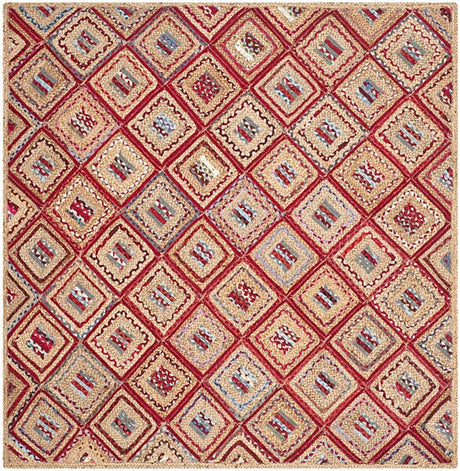 Safavieh Cape Cod Cap354B Natural / Red Rugs - Safavieh - cap354b - 6sq