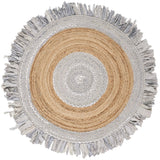 Safavieh Cape Cod 4'-0" x 4'-0" Rug in Light Grey / Natural