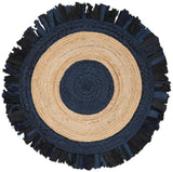 Safavieh Cape Cod 4'-0" x 4'-0" Rug in Navy / Natural