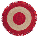 Safavieh Cape Cod 6'-0" x 6'-0" Rug in Red / Natural