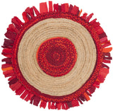 Safavieh Cape Cod 3'-0" x 3'-0" Rug in Red / Natural