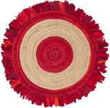 Safavieh Cape Cod 4'-0" x 4'-0" Rug in Red / Natural