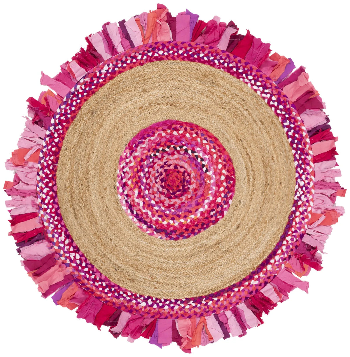 Safavieh Cape Cod 3'-0" x 3'-0" Rug in Pink / Natural