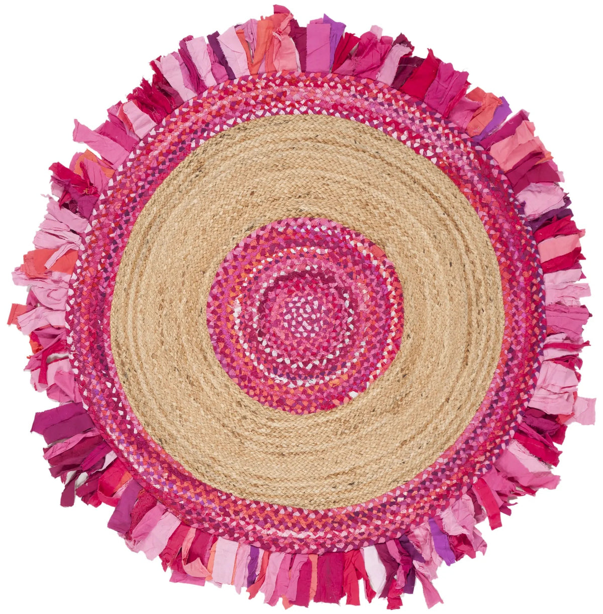 Safavieh Cape Cod 4'-0" x 4'-0" Rug in Pink / Natural