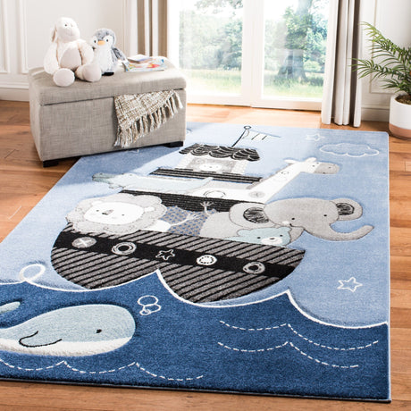 Safavieh Carousel Kids Crk121B Blue/Grey Rug - Safavieh - crk121b - 2