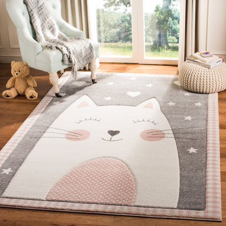 Safavieh Carousel Kids Crk134P Pink/Grey Rug - Safavieh - crk134p - 3sq