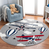 Safavieh Carousel Kids Crk137F Light Grey/Red Rug - Safavieh - crk137f - 3r