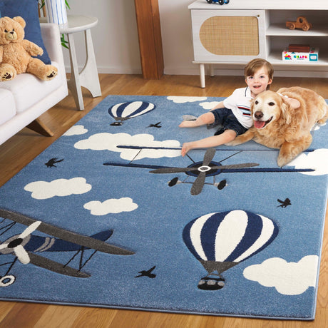 Safavieh Carousel Kids Crk137M Blue/Ivory Rug - Safavieh - crk137m - 28