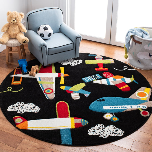 Safavieh Carousel Kids Crk167Z Black/Ivory Rugs - Safavieh - crk167z - 5r