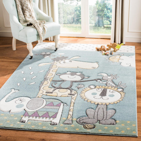 Safavieh Carousel Kids Crk185A Ivory/Blue Rugs - Safavieh - crk185a - 2