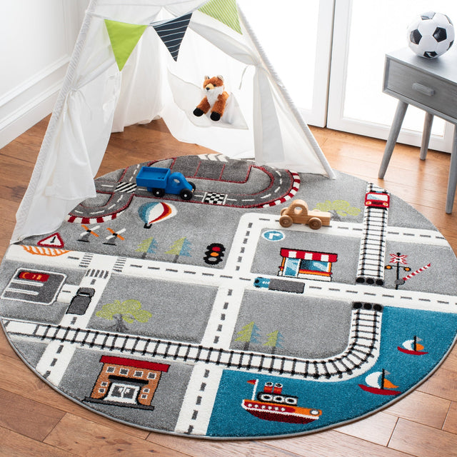 Safavieh Carousel Kids Crk192F Grey/Ivory Rug - Safavieh - crk192f - 8r