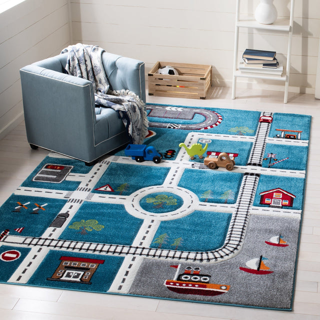 Safavieh Carousel Kids Crk192K Turquoise/Ivory Rug - Safavieh - crk192k - 24