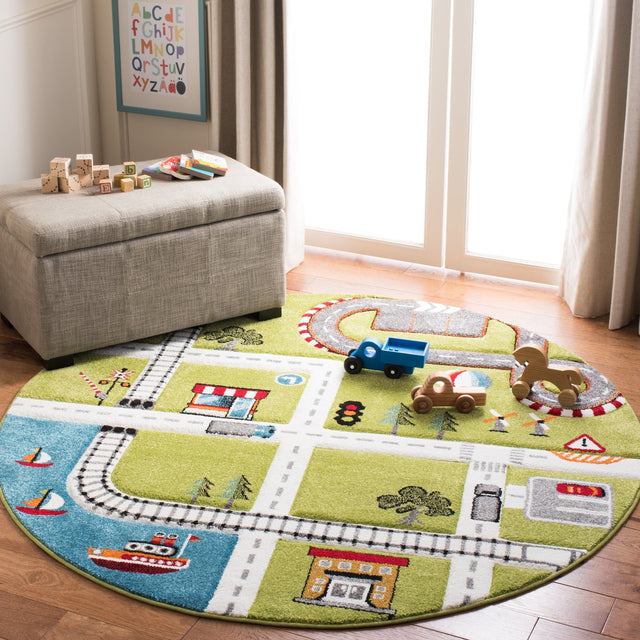 Safavieh Carousel Kids Crk192Y Green/Ivory Rug - Safavieh - crk192y - 8r