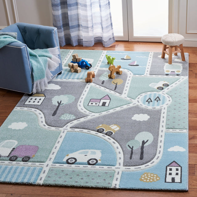 Safavieh Carousel Kids Crk193F Grey/Light Blue Rug - Safavieh - crk193f - 2