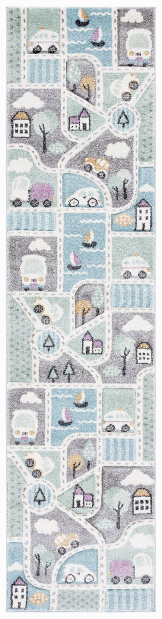 Safavieh Carousel Kids Crk193F Grey/Light Blue Rug - Safavieh - crk193f - 24