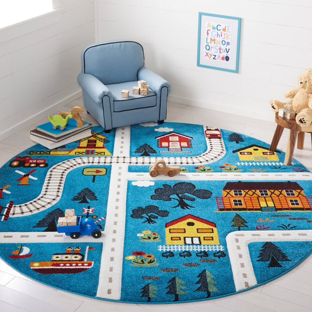 Safavieh Carousel Kids Crk197M Blue/Beige Rug - Safavieh - crk197m - 7r