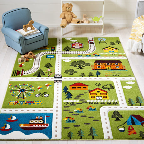 Safavieh Carousel Kids Crk197Y Green/Beige Rug - Safavieh - crk197y - 4