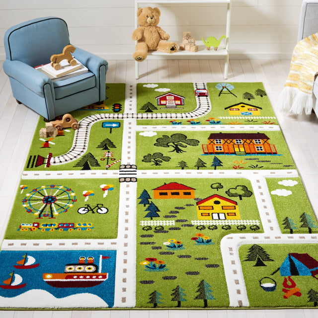 Safavieh Carousel Kids Crk197Y Green/Beige Rug - Safavieh - crk197y - 4