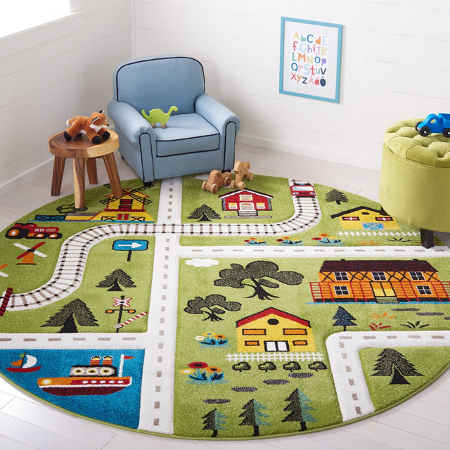 Safavieh Carousel Kids Crk197Y Green/Beige Rug - Safavieh - crk197y - 7r