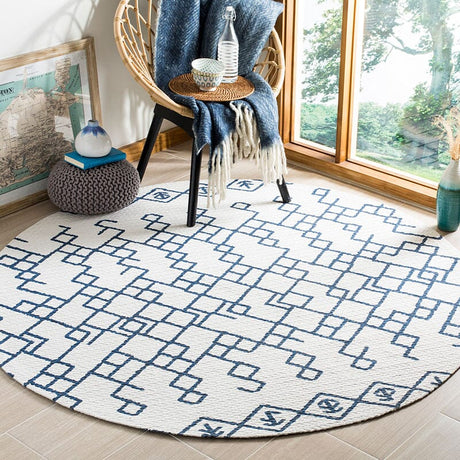 Safavieh Cedar Brook Cdr501C Ivory / Navy Rugs - Safavieh - cdr501c - 6sq