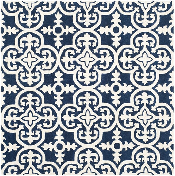 Safavieh Chatham Cht729C Dark Blue / Ivory Rugs - Safavieh - cht729c - 5sq