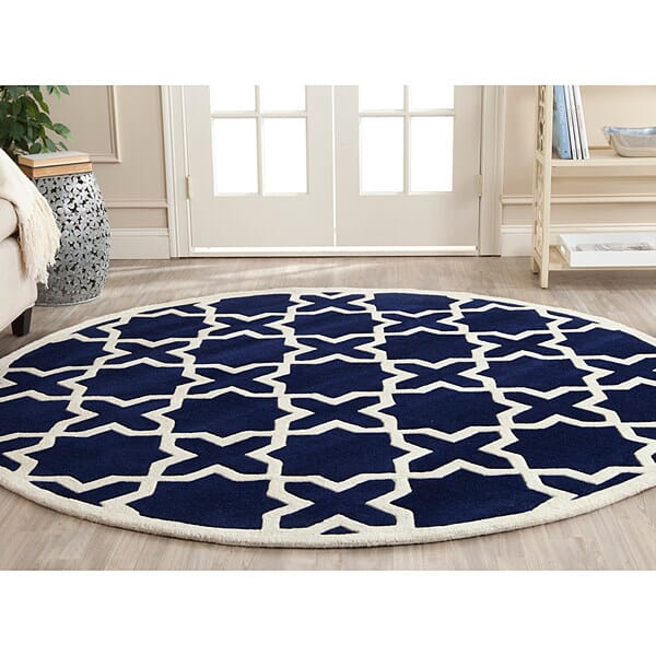 Safavieh Chatham Cht732C Dark Blue / Ivory Rugs - Safavieh - cht732c - 4sq