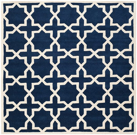 Safavieh Chatham Cht732C Dark Blue / Ivory Rugs - Safavieh - cht732c - 4sq