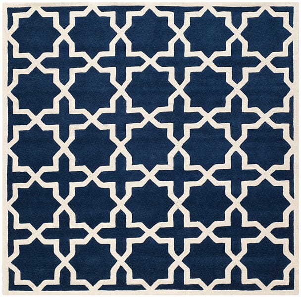 Safavieh Chatham Cht732C Dark Blue / Ivory Rugs - Safavieh - cht732c - 4sq