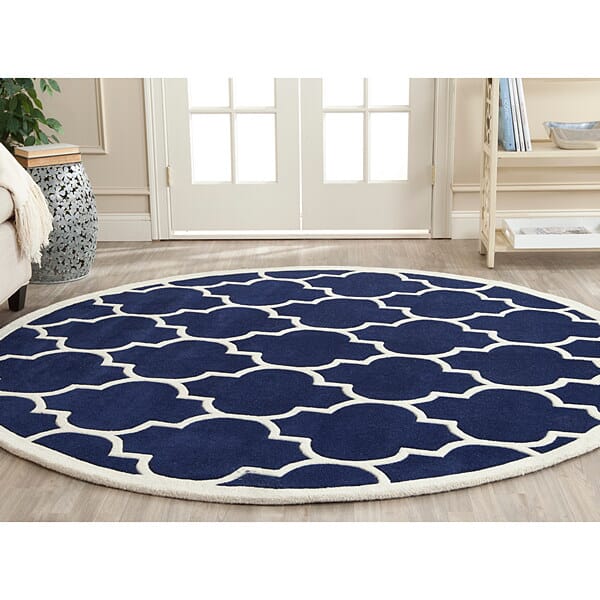 Safavieh Chatham Cht733C Dark Blue / Ivory Rugs - Safavieh - cht733c - 4sq