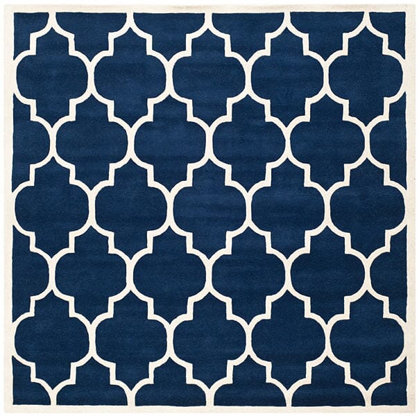 Safavieh Chatham Cht733C Dark Blue / Ivory Rugs - Safavieh - cht733c - 4sq