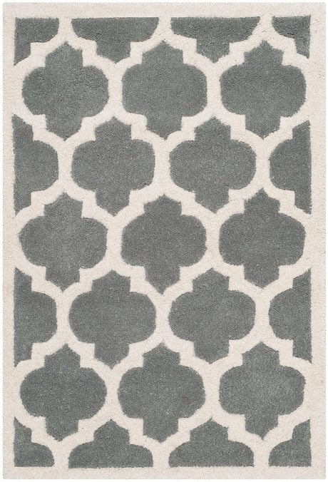 Safavieh Chatham Cht734D Dark Grey / Ivory Rugs - Safavieh - cht734d - 5r