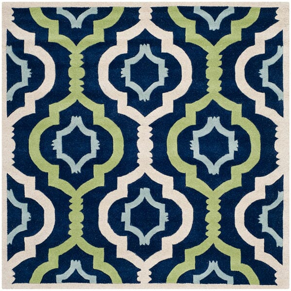 Safavieh Chatham Cht747C Dark Blue / Multi Rugs - Safavieh - cht747c - 3sq