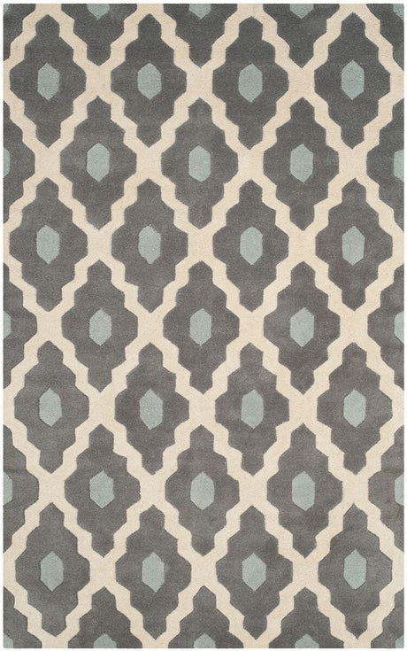 Safavieh Chatham Cht748D Dark Grey / Ivory Rugs - Safavieh - cht748d - 3r