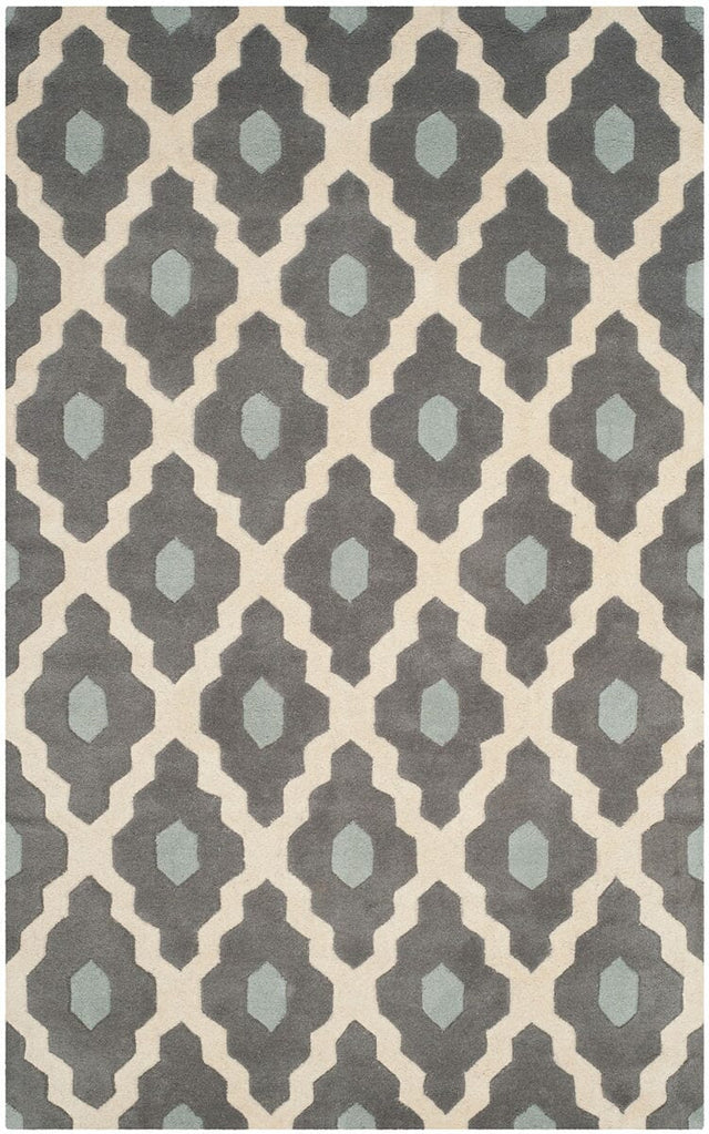 Safavieh Chatham Cht748D Dark Grey / Ivory Rugs - Safavieh - cht748d - 3r