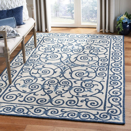 Safavieh Chelsea hk11i Ivory / Dark Blue Rugs - Safavieh - hk11i - 0