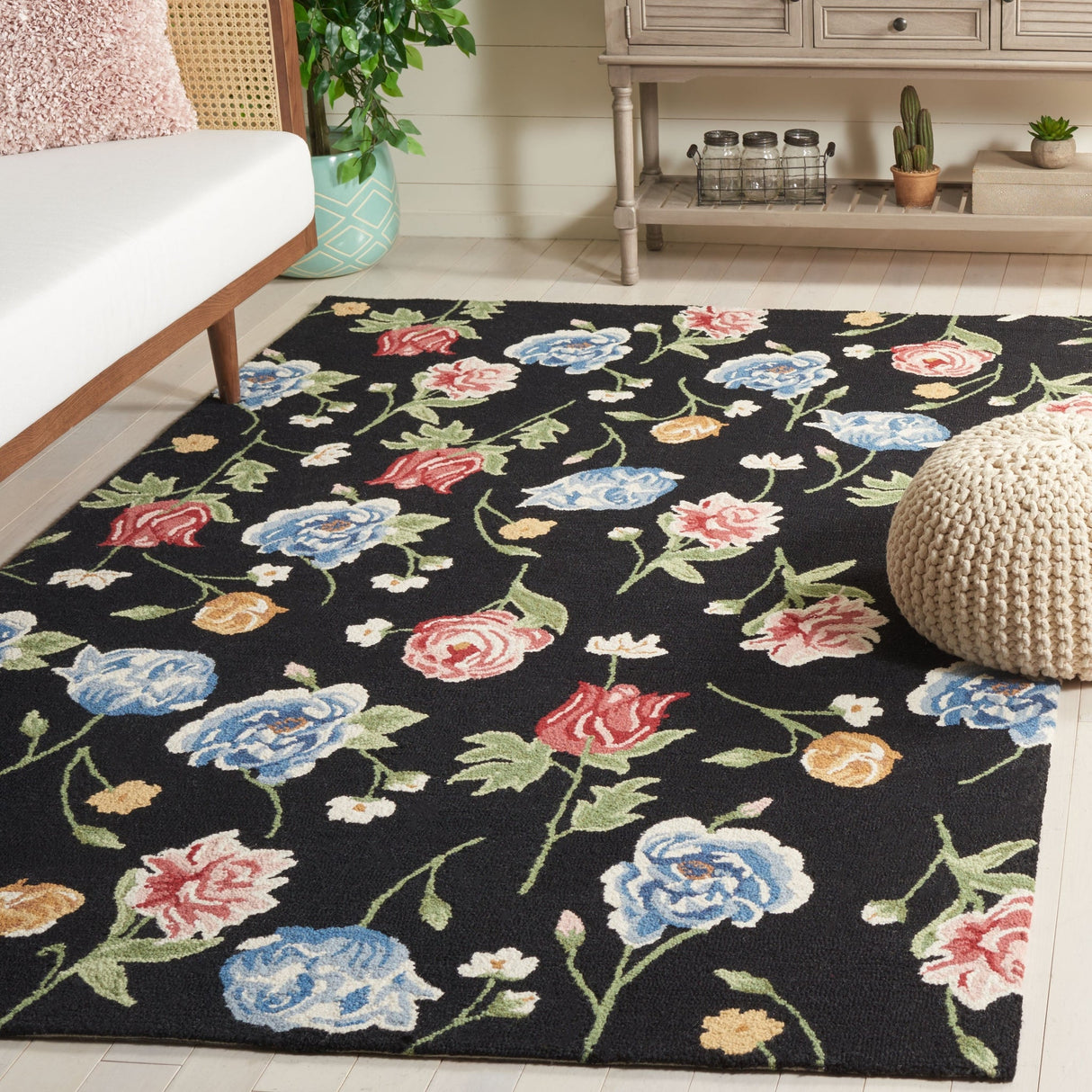 Safavieh Chelsea Hk220Z Black/Red Rug - Safavieh - hk220z - 3