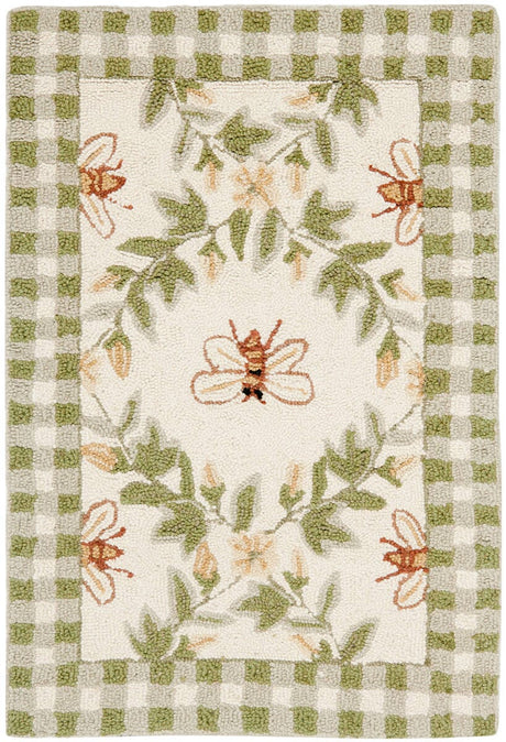 Safavieh Chelsea Hk55A Ivory / Green Rugs - Safavieh - hk55a - 5ov