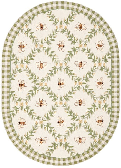 Safavieh Chelsea Hk55A Ivory / Green Rugs - Safavieh - hk55a - 5ov