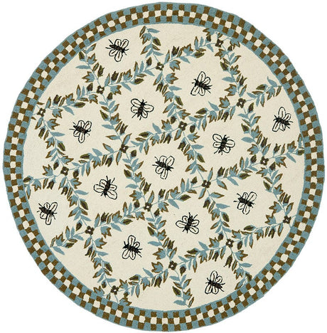 Safavieh Chelsea Hk55G Ivory / Blue Rugs - Safavieh - hk55g - 3r