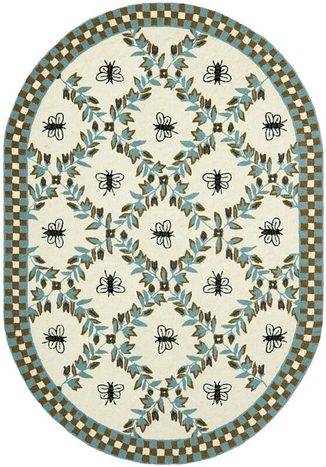 Safavieh Chelsea Hk55G Ivory / Blue Rugs - Safavieh - hk55g - 5ov