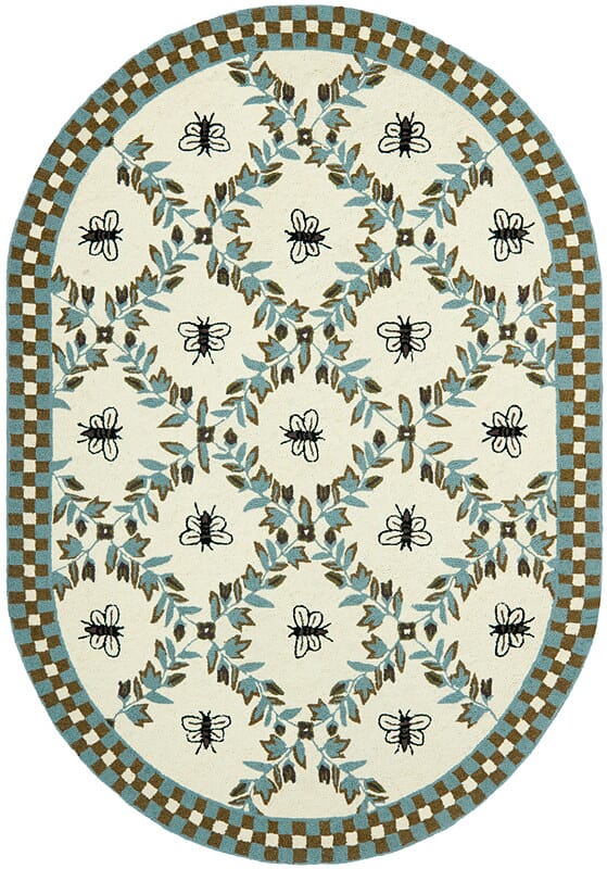 Safavieh Chelsea Hk55G Ivory / Blue Rugs - Safavieh - hk55g - 5ov