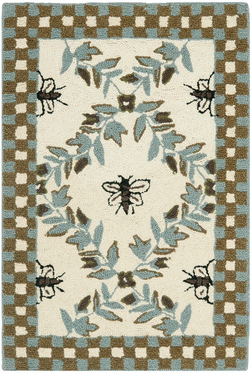 Safavieh Chelsea Hk55G Ivory / Blue Rugs - Safavieh - hk55g - 5ov