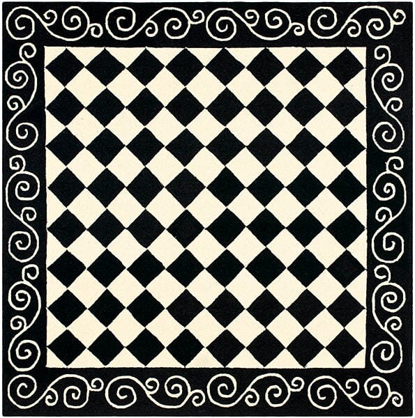 Safavieh Chelsea hk711a Black / Ivory Rugs - Safavieh - hk711a - 6sq