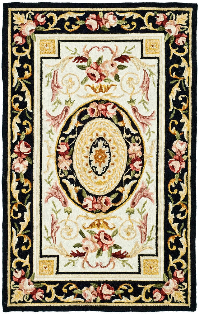 Safavieh Chelsea hk72b Ivory / Black Rugs - Safavieh - hk72b - 5ov