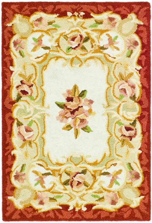 Safavieh Chelsea hk73a Ivory / Burgundy Rugs - Safavieh - hk73a - 5ov