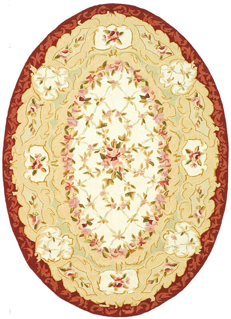 Safavieh Chelsea hk73a Ivory / Burgundy Rugs - Safavieh - hk73a - 5ov