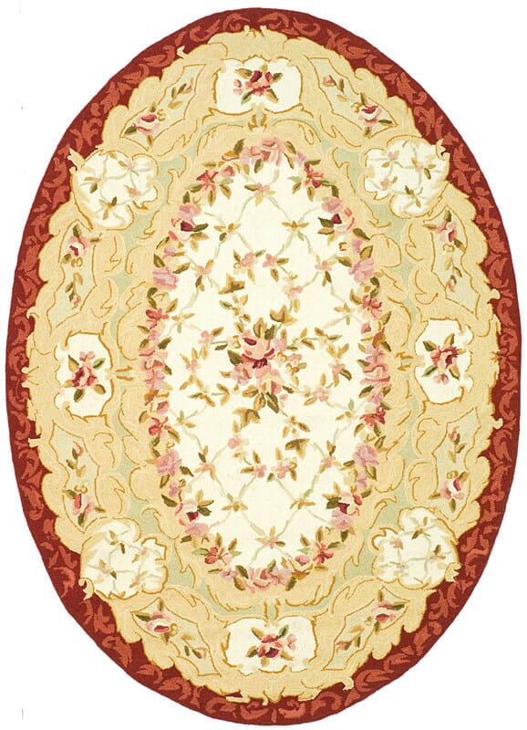 Safavieh Chelsea hk73a Ivory / Burgundy Rugs - Safavieh - hk73a - 5ov