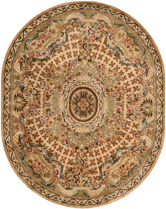 Safavieh Classic Cl304D Toupe / Light Green Rugs - Safavieh - cl304d - 5ov