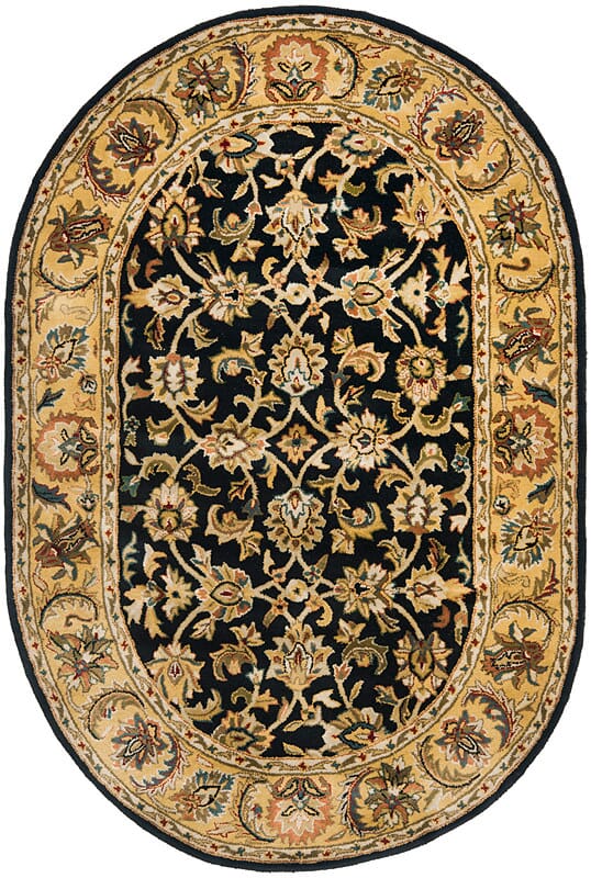 Safavieh Classic Cl758B Black / Gold Rugs - Safavieh - cl758b - 5ov